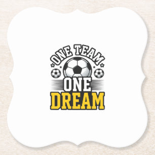 Vintage One Team One Dream Fußball-Shirt-Design_1 Untersetzer