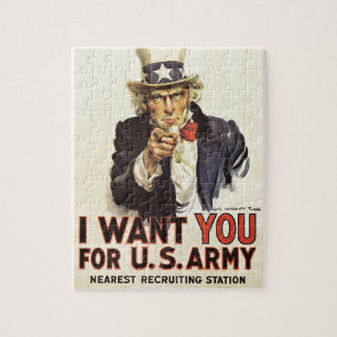 Vintage Onkel Sam Ich will Dich Propaganda USA Ers Puzzle