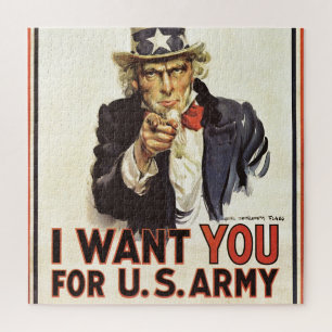 Vintage Onkel Sam Ich will Dich Propaganda USA Ers Puzzle