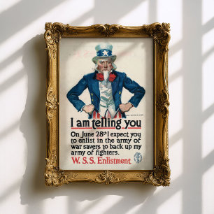 Vintage-Onkel-Sam-Weltkriegs-I-Armeeplakat Poster
