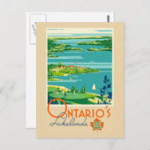 Vintage Ontario's Lakelands Canada Travel Postkarte (Vorne/Hinten)