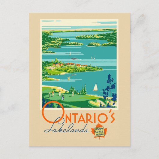 Vintage Ontario's Lakelands Canada Travel Postkarte (Vorderseite)