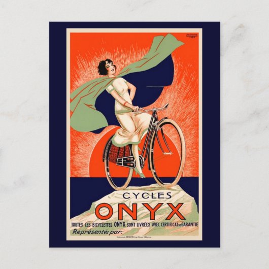 Vintage Onyx Fahrradwerbung Postkarte (Vorderseite)