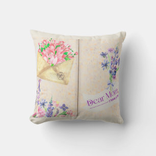 Vintage Open Book Style Kunst mit floraler Mama Kissen