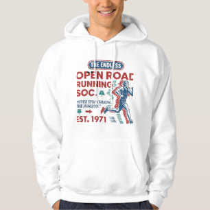 Vintage Open Road Running Club Retro Runner T-Shir Hoodie