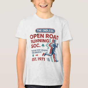 Vintage Open Road Running Club Retro Runner T-Shir Tri-Blend Shirt
