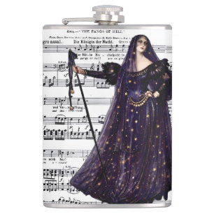 Vintage-Oper-Gotik-Königin-der-Nacht-Kunst Flachmann