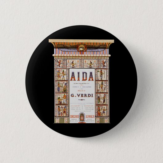 Vintage Opernmusik, ägyptische Aida von Verdi Button (Vorderseite)