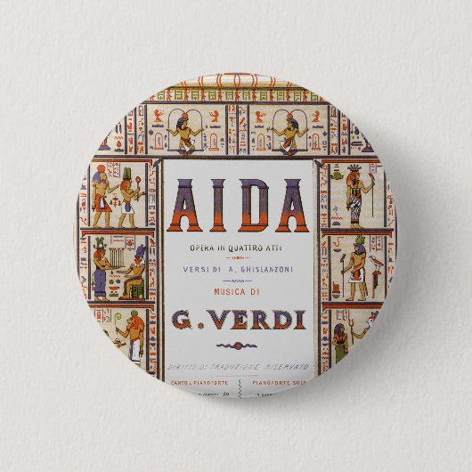 Vintage Opernmusik, ägyptische Aida von Verdi Button (Vorderseite)
