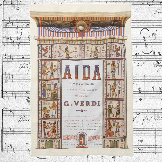 Vintage Opernmusik, ägyptische Aida von Verdi Geschirrtuch