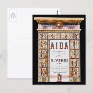 Vintage Opernmusik, ägyptische Aida von Verdi Postkarte