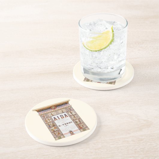 Vintage Opernmusik, ägyptische Aida von Verdi Sandstein Untersetzer (Seite)