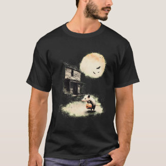 Vintage-Opossum Halloween Gruseliger Mond T-Shirt