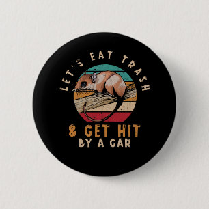 Vintage-Opossum-Müll-Witz Button