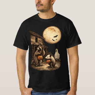 Vintage-Opossum-Waschbär-Alberne Gans Halloween T-Shirt