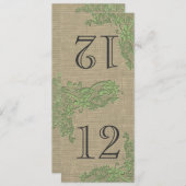 Vintage Optik-Spitzen-Design Grüne Tischnummer (Vorne/Hinten)
