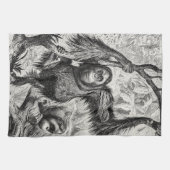 Vintage Orang-Utan Illustration - Affe 1800's Handtuch (Horizontal)