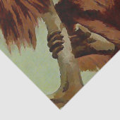 Vintage Orang-Utans auf einem Baum  Seidenpapier (Detail)