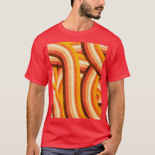 Vintage Orange 70er Style Regenbogenstreifen Graph T-Shirt