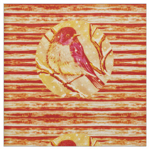 Vintage Orange Bird Stoff