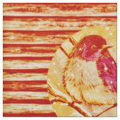 Vintage Orange Bird Stoff (Nahaufnahme)