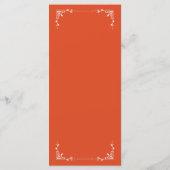 Vintage Orange Birthday Menu Flat Card Menükarte (Rückseite)
