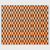 Vintage Orange Black Argyle Pattern Geschenkpapier (Flach)