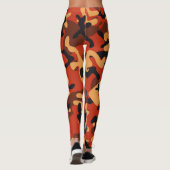 Vintage Orange-Camouflage Gemustert | LEGGINGS (Rückseite)