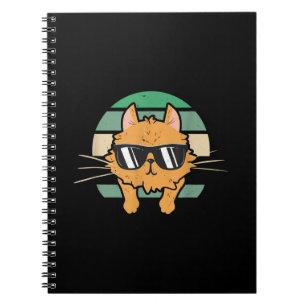 Vintage Orange Cat Lover Sonnenbrille Geschenk Notizblock