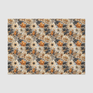 Vintage Orange Fall Blume Seidenpapier