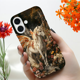 Vintage Orange Feder-Elfen-Einhorn Fantasy iPhone 16 Hülle