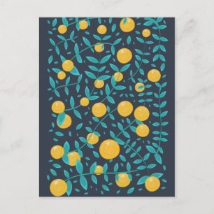 Vintage Orange Frucht Postkarte