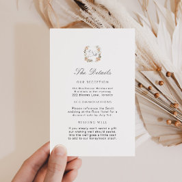 Vintage Orange Garden Hochzeitsdetails einfügen Begleitkarte