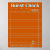 Vintage Orange Gastgeber-Check-Poster Poster (Vorne)
