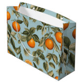 Vintage Orange Große Geschenktüte (Rückseite Schrägansicht)