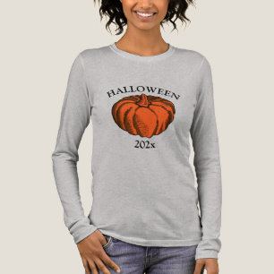 Vintage Orange Halloween-Kürbis-Tinte-Kunst Tri-Blend Shirt