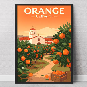 Vintage Orange Kalifornien Poster