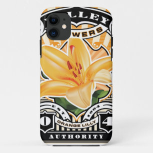 Vintage orange Lilly Briefmarken-Kunst iPhone 11 Hülle