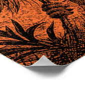 Vintage Orange Orangutan Illustration - Affe Poster (Ecke)