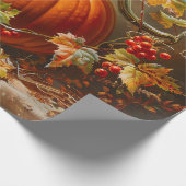 Vintage Orange Pumpkin-Malerei Decoupage Geschenkpapier (Ecke)