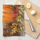 Vintage Orange Pumpkin Malerei Geschirrtuch (Viertel Falte)