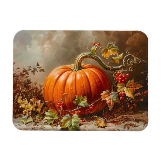 Vintage Orange Pumpkin Malerei Magnet (Horizontal)