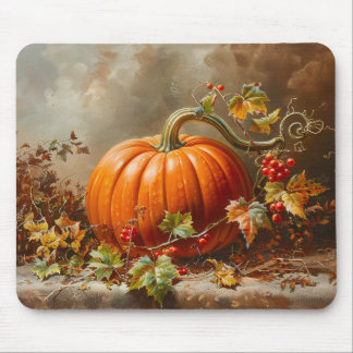 Vintage Orange Pumpkin Malerei Mousepad
