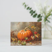 Vintage Orange Pumpkin Malerei Postkarte (Stehend Vorderseite)