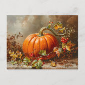 Vintage Orange Pumpkin Malerei Postkarte (Vorderseite)