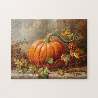 Vintage Orange Pumpkin Malerei Puzzle