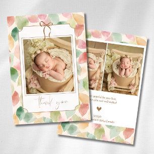 Vintage Orange Salbei Herbstblatt Gold Baby Foto Ankündigung
