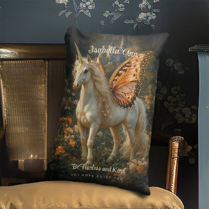 Vintage Orange Schmetterling Feen Pferd Einhorn Lendenkissen