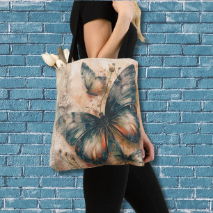 Vintage Orange Schmetterlinge Tasche