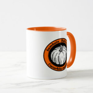 Vintage Orange Schwarze Halloween-Kürbis-Tinte-Kun Tasse